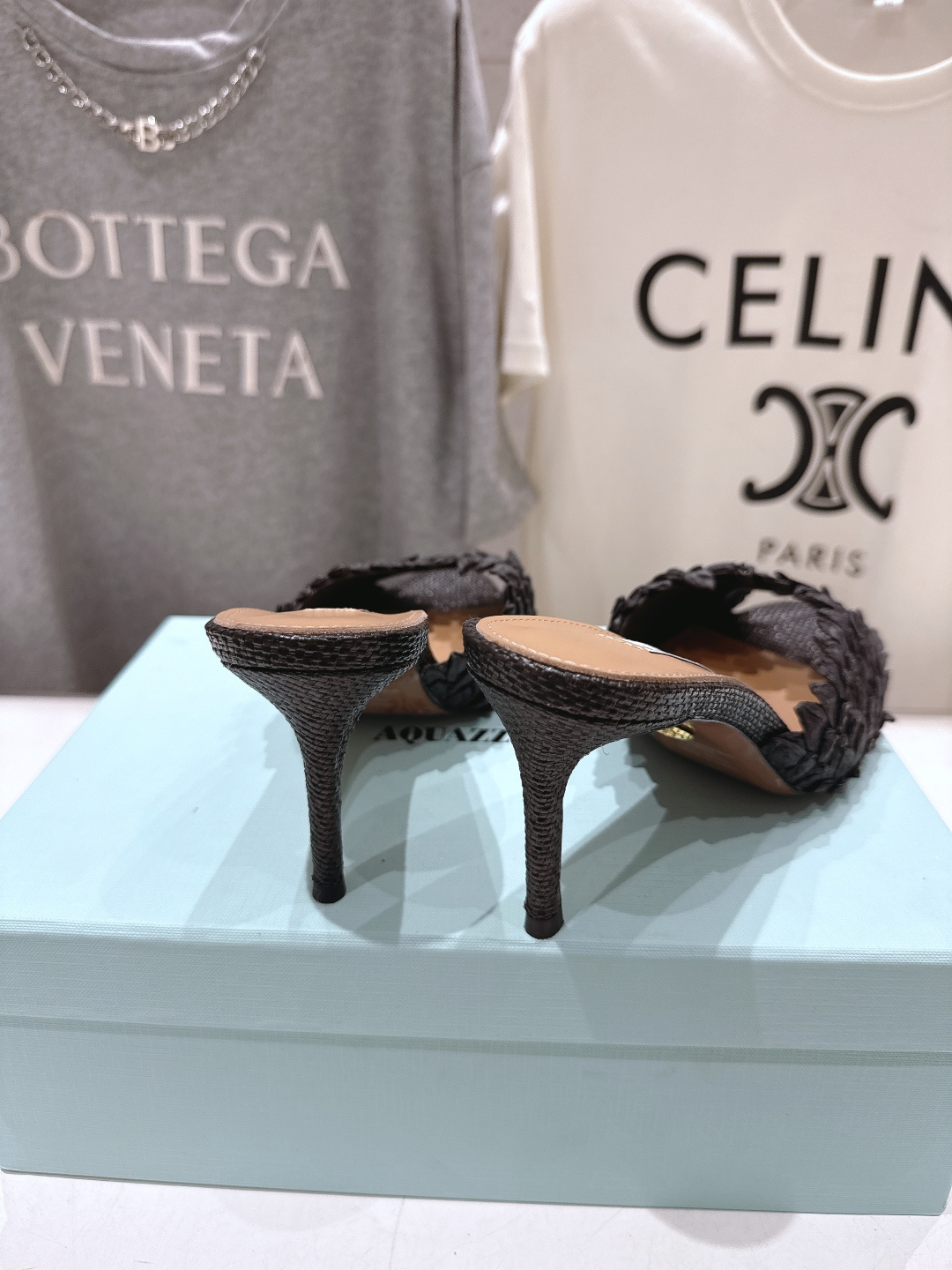 高版本出厂 「ᴀqᴜᴀᴢᴢᴜʀᴀ」AQUAZZURA/菠萝F072 2026ss夏季新款高跟鱼嘴拖鞋__