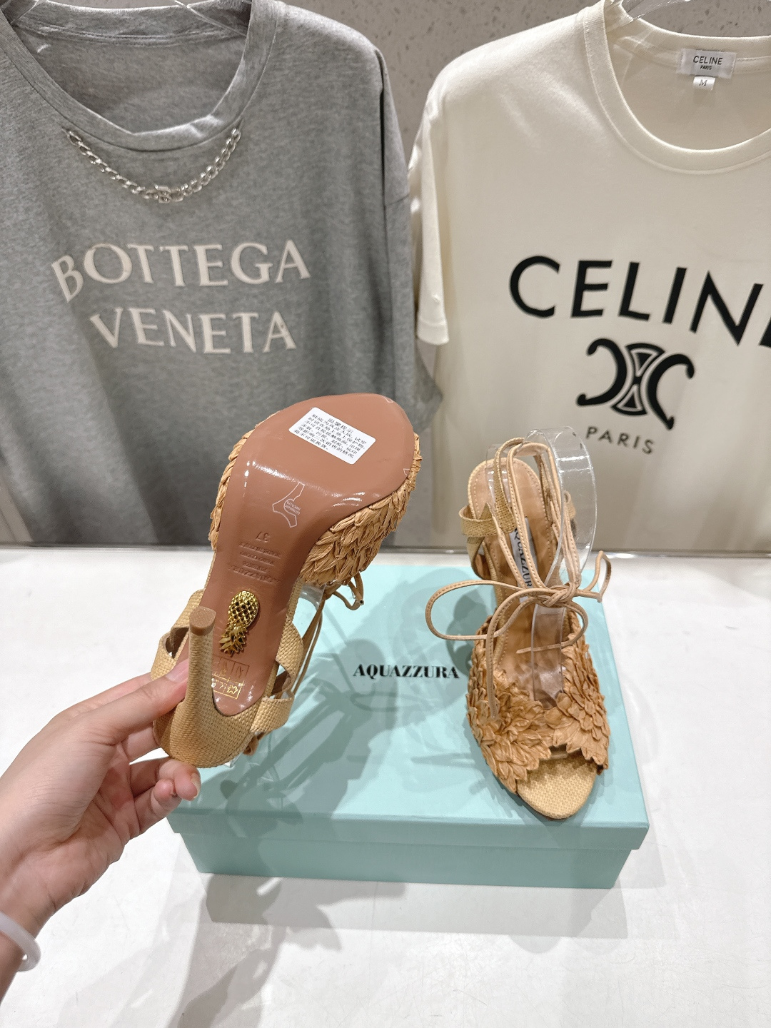 高版本出厂 「ᴀqᴜᴀᴢᴢᴜʀᴀ」AQUAZZURA/菠萝F072 2026ss夏季新款高跟鱼嘴凉鞋__