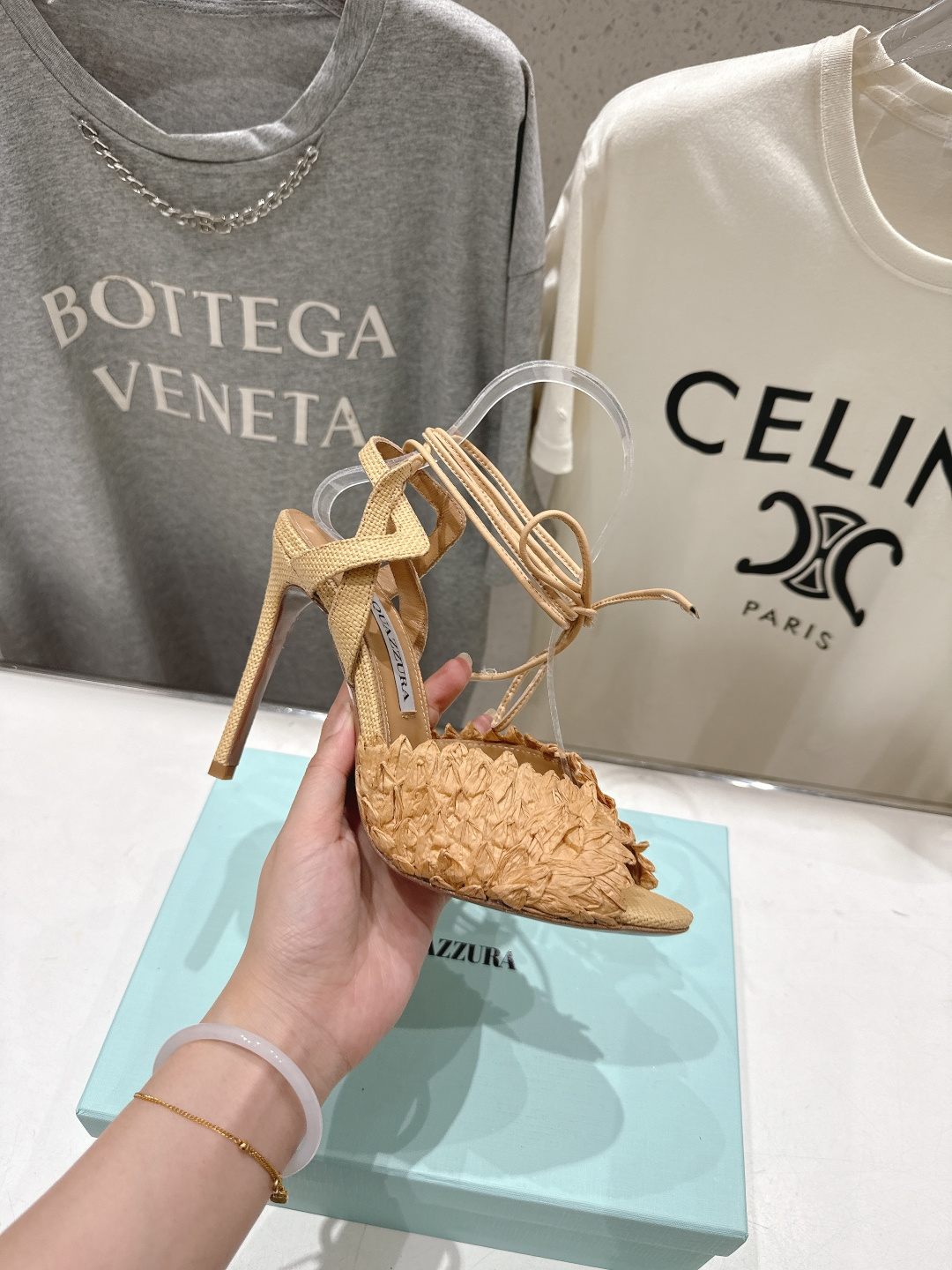 高版本出厂 「ᴀqᴜᴀᴢᴢᴜʀᴀ」AQUAZZURA/菠萝F072 2026ss夏季新款高跟鱼嘴凉鞋__
