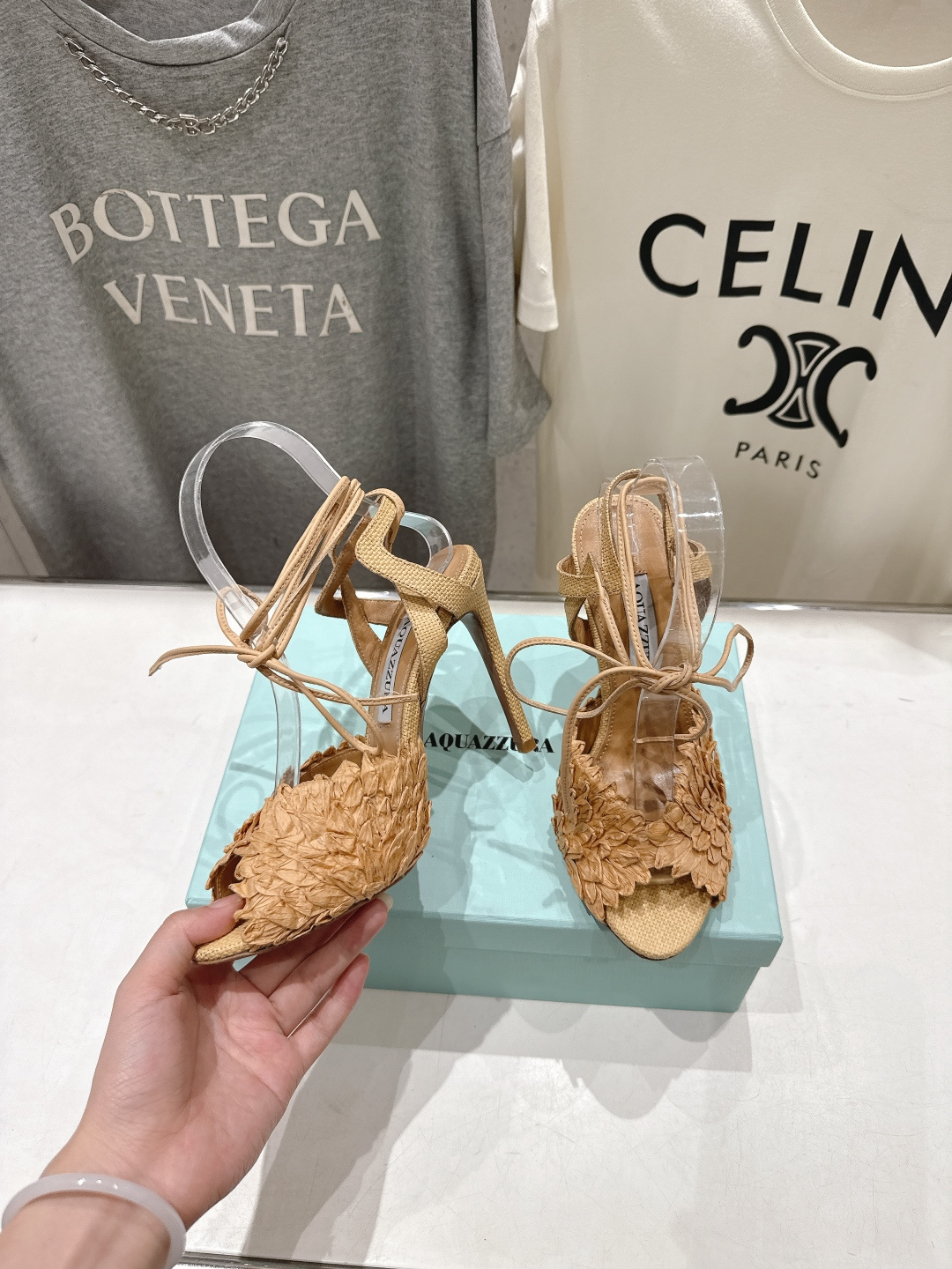 高版本出厂 「ᴀqᴜᴀᴢᴢᴜʀᴀ」AQUAZZURA/菠萝F072 2026ss夏季新款高跟鱼嘴凉鞋__