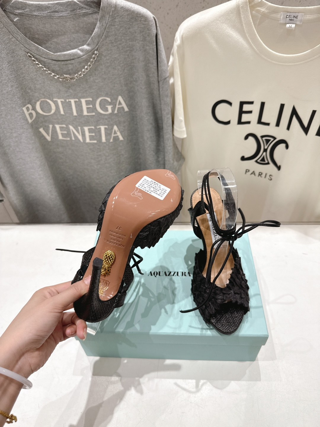 高版本出厂 「ᴀqᴜᴀᴢᴢᴜʀᴀ」AQUAZZURA/菠萝F072 2026ss夏季新款高跟鱼嘴凉鞋__
