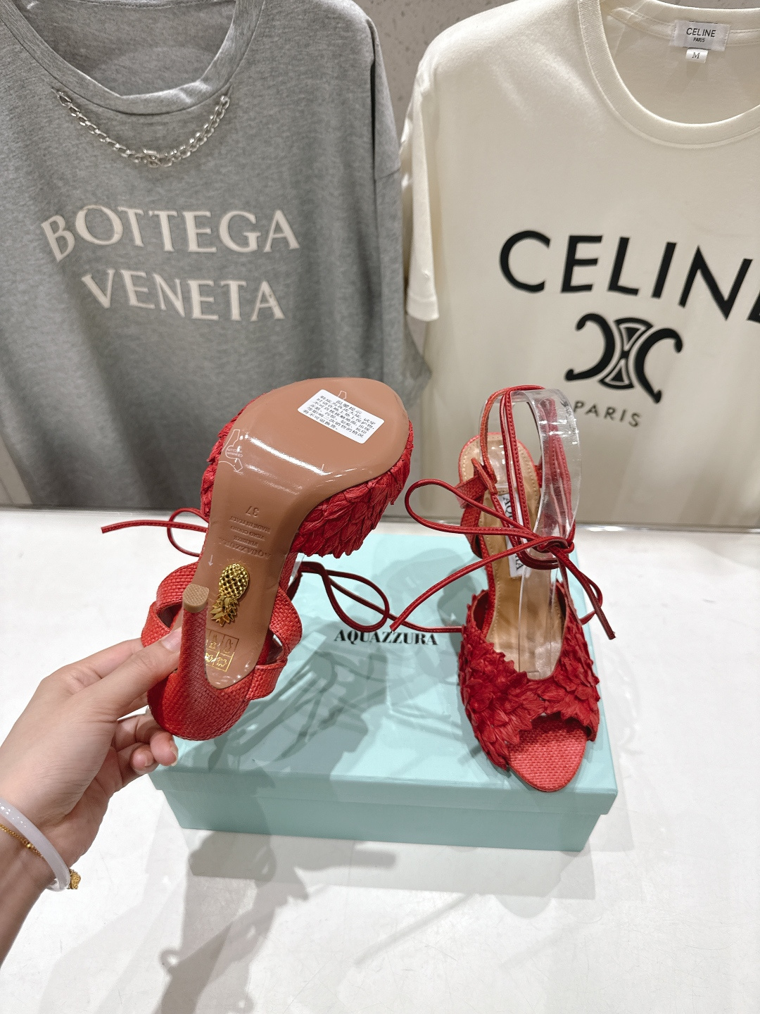 高版本出厂 「ᴀqᴜᴀᴢᴢᴜʀᴀ」AQUAZZURA/菠萝F072 2026ss夏季新款高跟鱼嘴凉鞋__