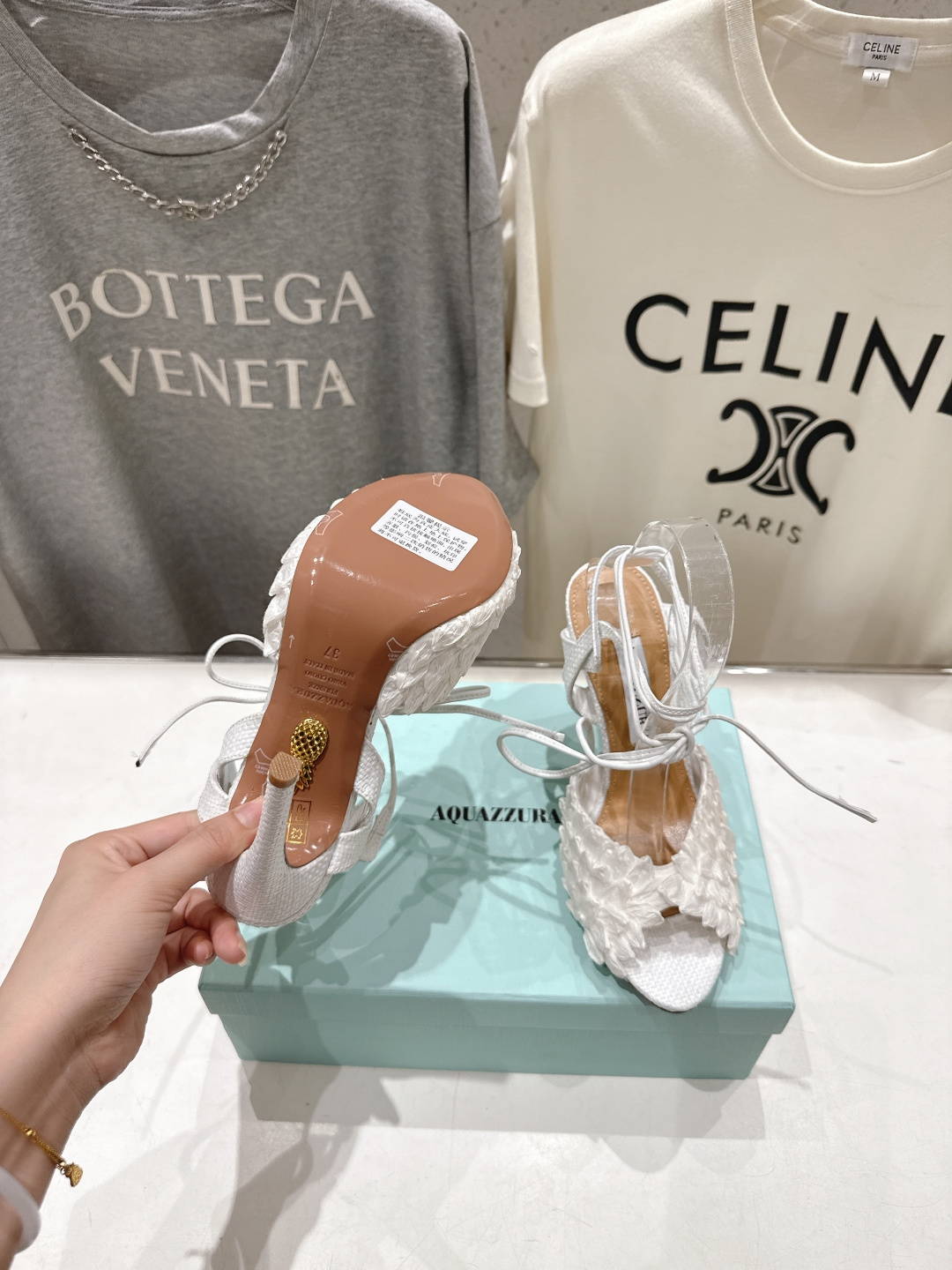 高版本出厂 「ᴀqᴜᴀᴢᴢᴜʀᴀ」AQUAZZURA/菠萝F072 2026ss夏季新款高跟鱼嘴凉鞋__