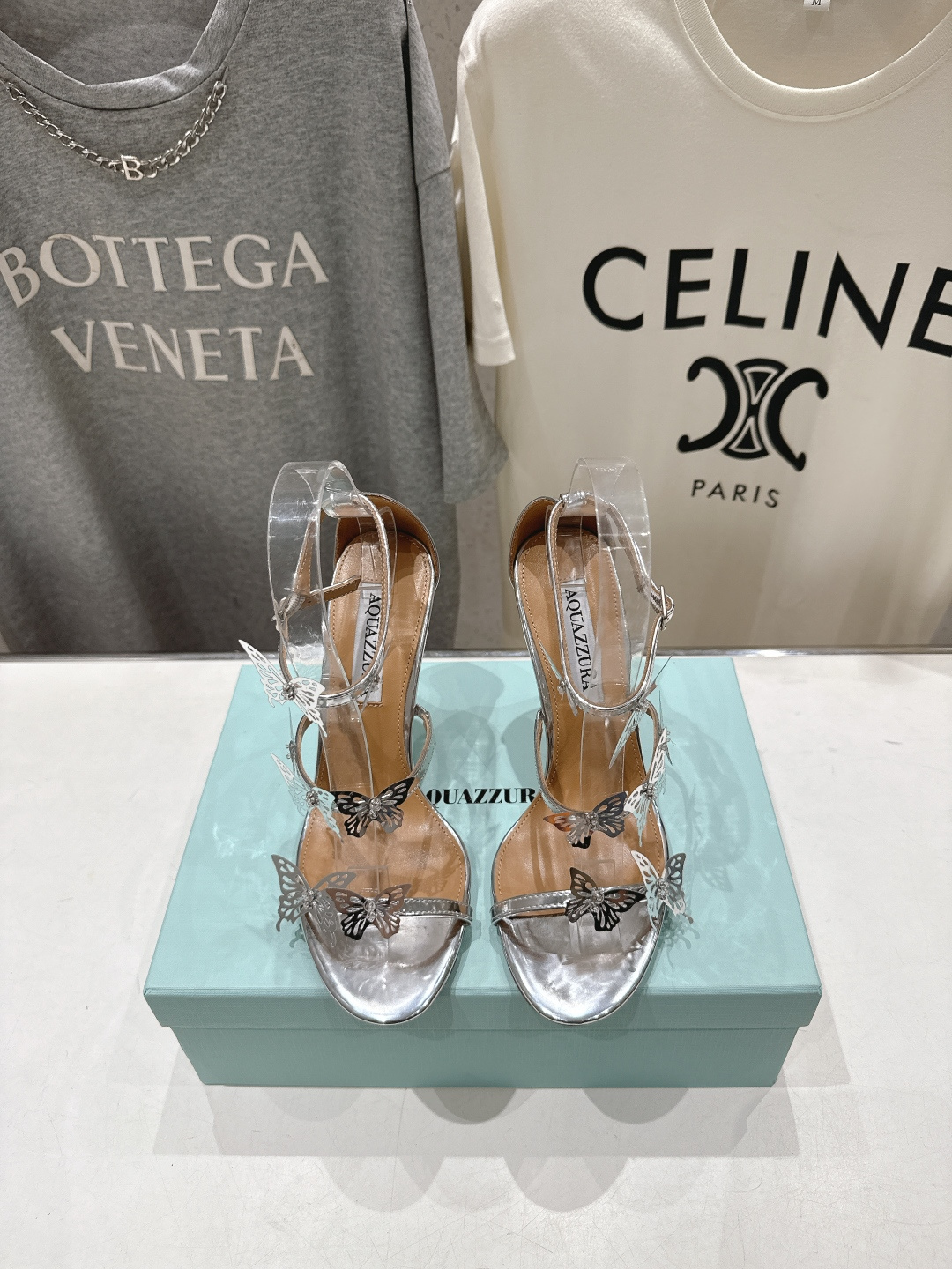 高版本出厂 「ᴀqᴜᴀᴢᴢᴜʀᴀ」AQUAZZURA/菠萝F072 2026ss夏季新款高跟蝴蝶水钻凉鞋
