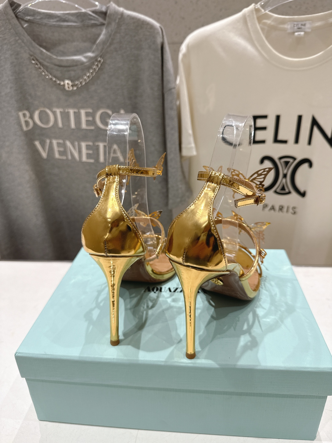 高版本出厂 「ᴀqᴜᴀᴢᴢᴜʀᴀ」AQUAZZURA/菠萝F072 2026ss夏季新款高跟蝴蝶水钻凉鞋