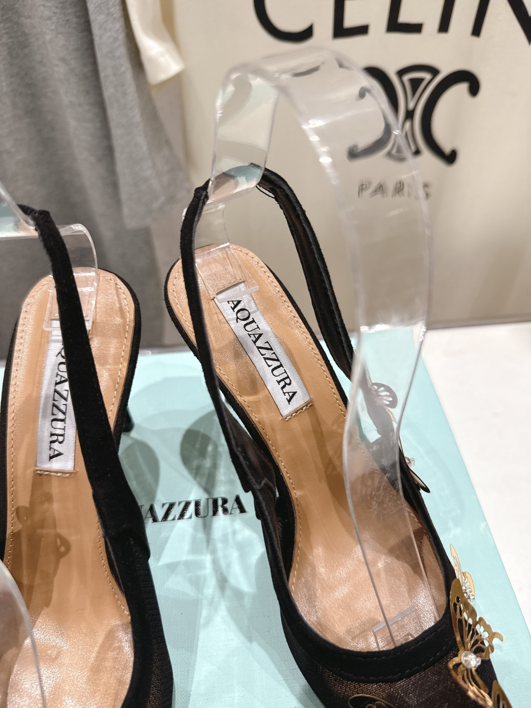 高版本出厂 「ᴀqᴜᴀᴢᴢᴜʀᴀ」AQUAZZURA/菠萝F072 2026ss夏季新款高跟尖头蝴蝶水钻
