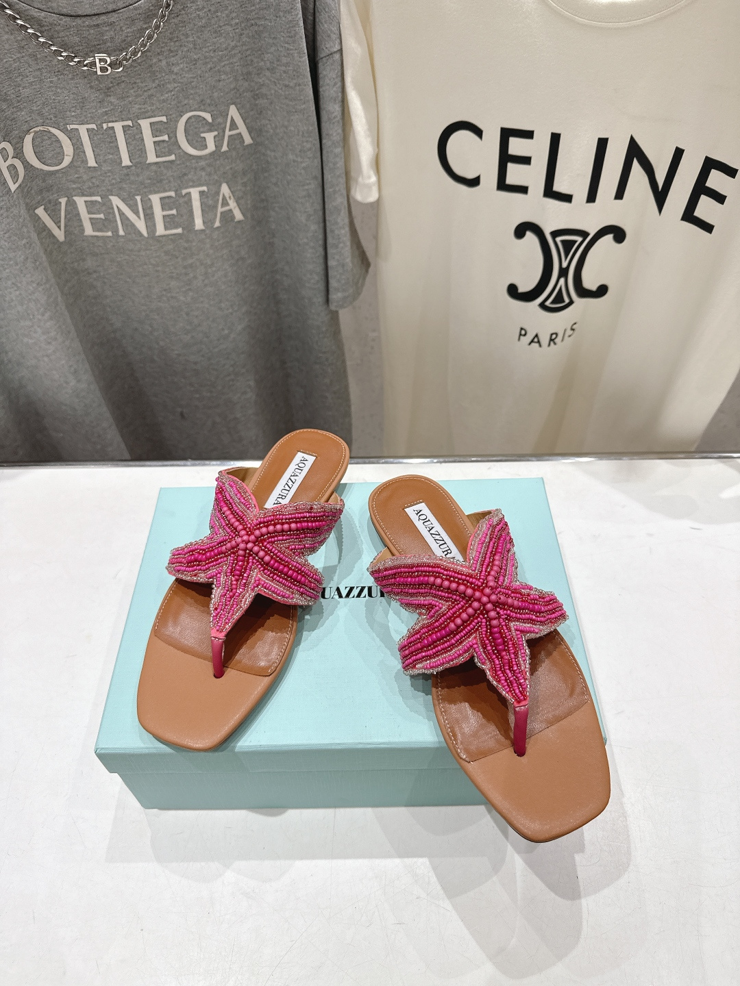 高版本出厂 「ᴀqᴜᴀᴢᴢᴜʀᴀ」AQUAZZURA/菠萝F072 2026ss夏季新款海心串珠水钻夹脚
