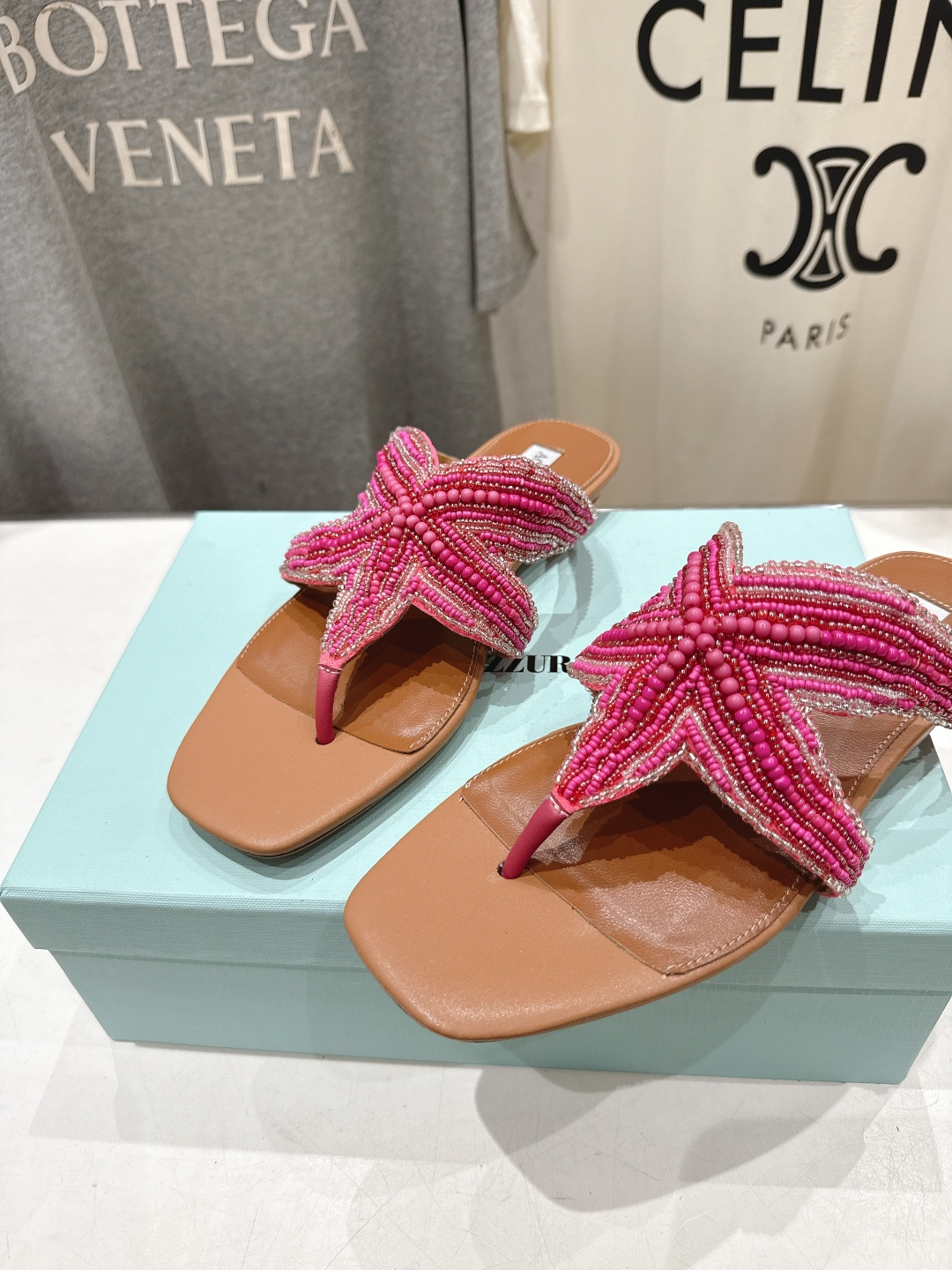 高版本出厂 「ᴀqᴜᴀᴢᴢᴜʀᴀ」AQUAZZURA/菠萝F072 2026ss夏季新款海心串珠水钻夹脚