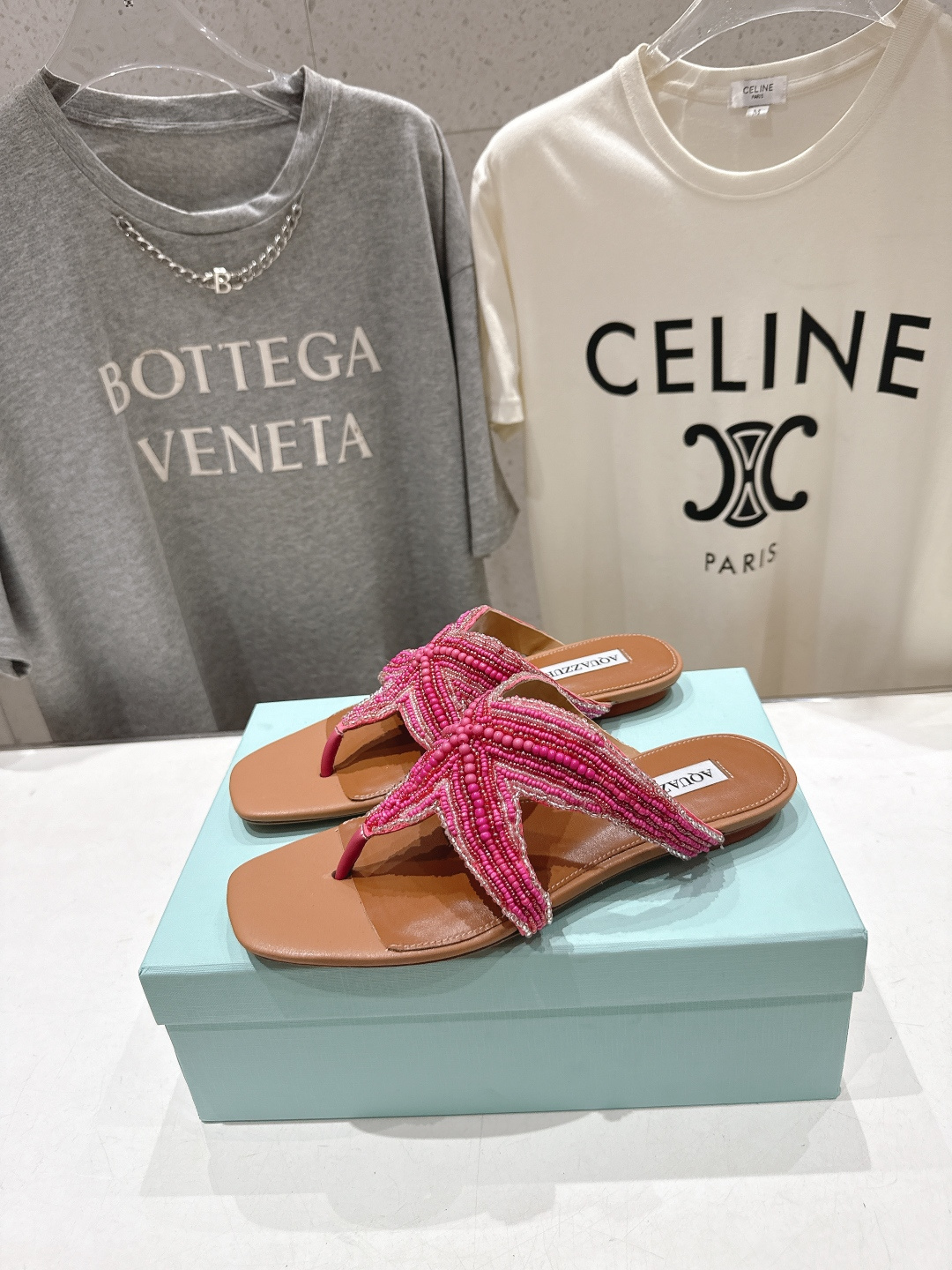 高版本出厂 「ᴀqᴜᴀᴢᴢᴜʀᴀ」AQUAZZURA/菠萝F072 2026ss夏季新款海心串珠水钻夹脚