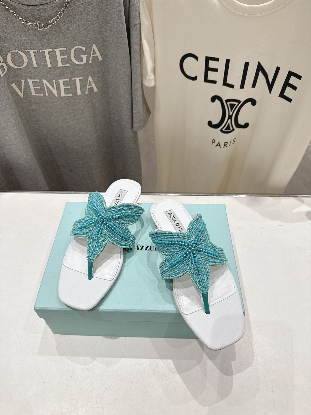 高版本出厂 「ᴀqᴜᴀᴢᴢᴜʀᴀ」AQUAZZURA/菠萝F072 2026ss夏季新款海心串珠水钻夹脚