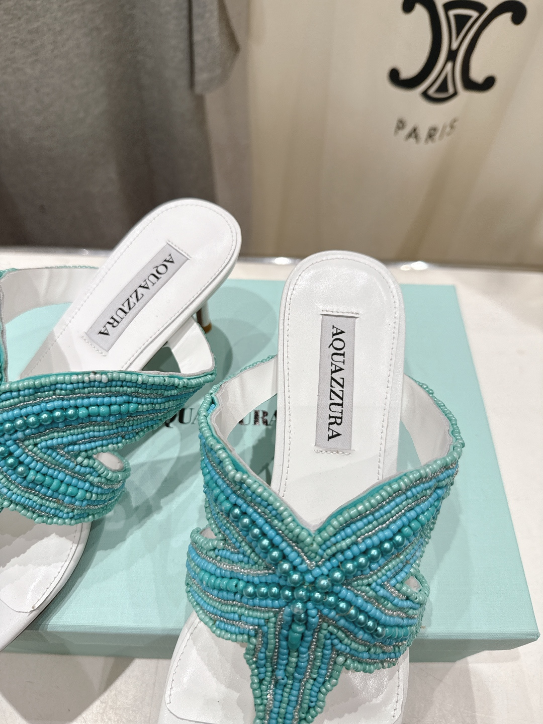 高版本出厂 「ᴀqᴜᴀᴢᴢᴜʀᴀ」AQUAZZURA/菠萝F072 2026ss夏季新款海心串珠水钻夹脚