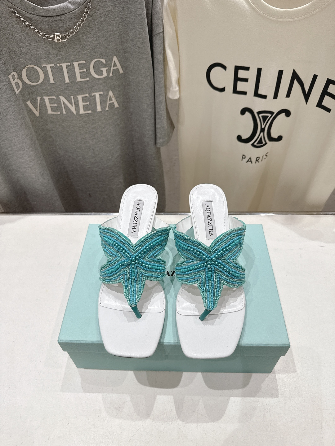 高版本出厂 「ᴀqᴜᴀᴢᴢᴜʀᴀ」AQUAZZURA/菠萝F072 2026ss夏季新款海心串珠水钻夹脚