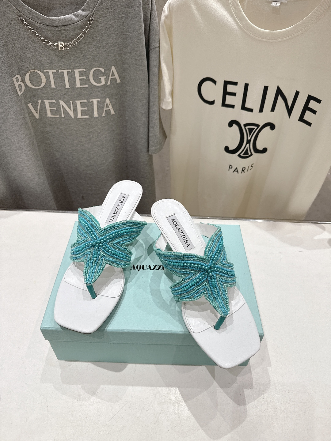 高版本出厂 「ᴀqᴜᴀᴢᴢᴜʀᴀ」AQUAZZURA/菠萝F072 2026ss夏季新款海心串珠水钻夹脚