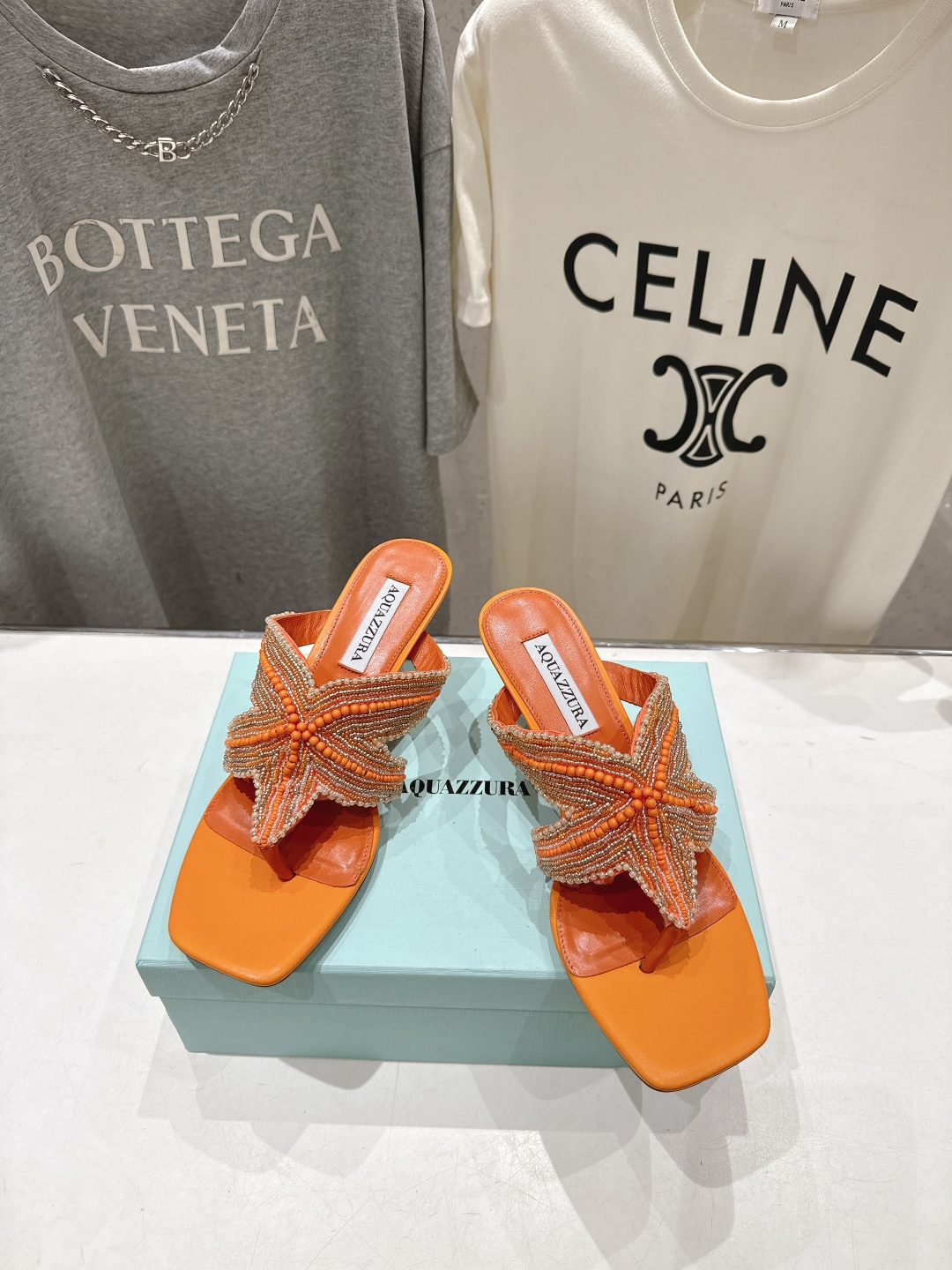 高版本出厂 「ᴀqᴜᴀᴢᴢᴜʀᴀ」AQUAZZURA/菠萝F072 2026ss夏季新款海心串珠水钻夹脚