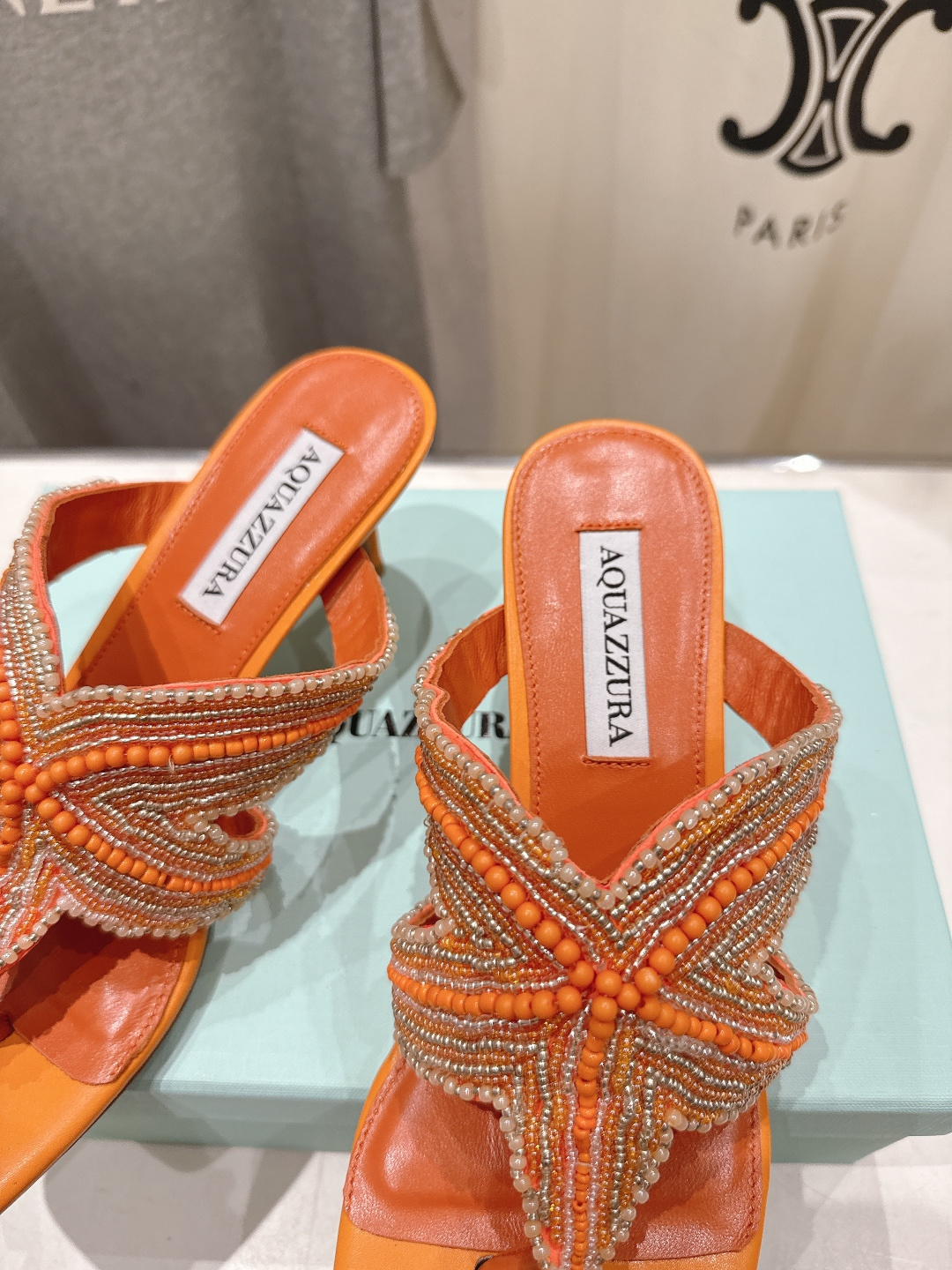 高版本出厂 「ᴀqᴜᴀᴢᴢᴜʀᴀ」AQUAZZURA/菠萝F072 2026ss夏季新款海心串珠水钻夹脚