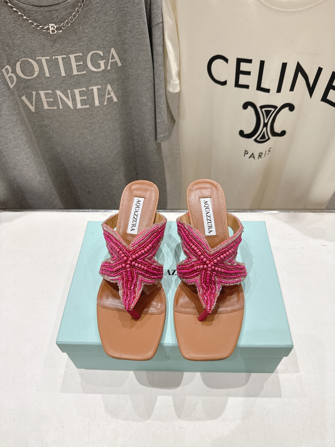 高版本出厂 「ᴀqᴜᴀᴢᴢᴜʀᴀ」AQUAZZURA/菠萝F072 2026ss夏季新款海心串珠水钻夹脚