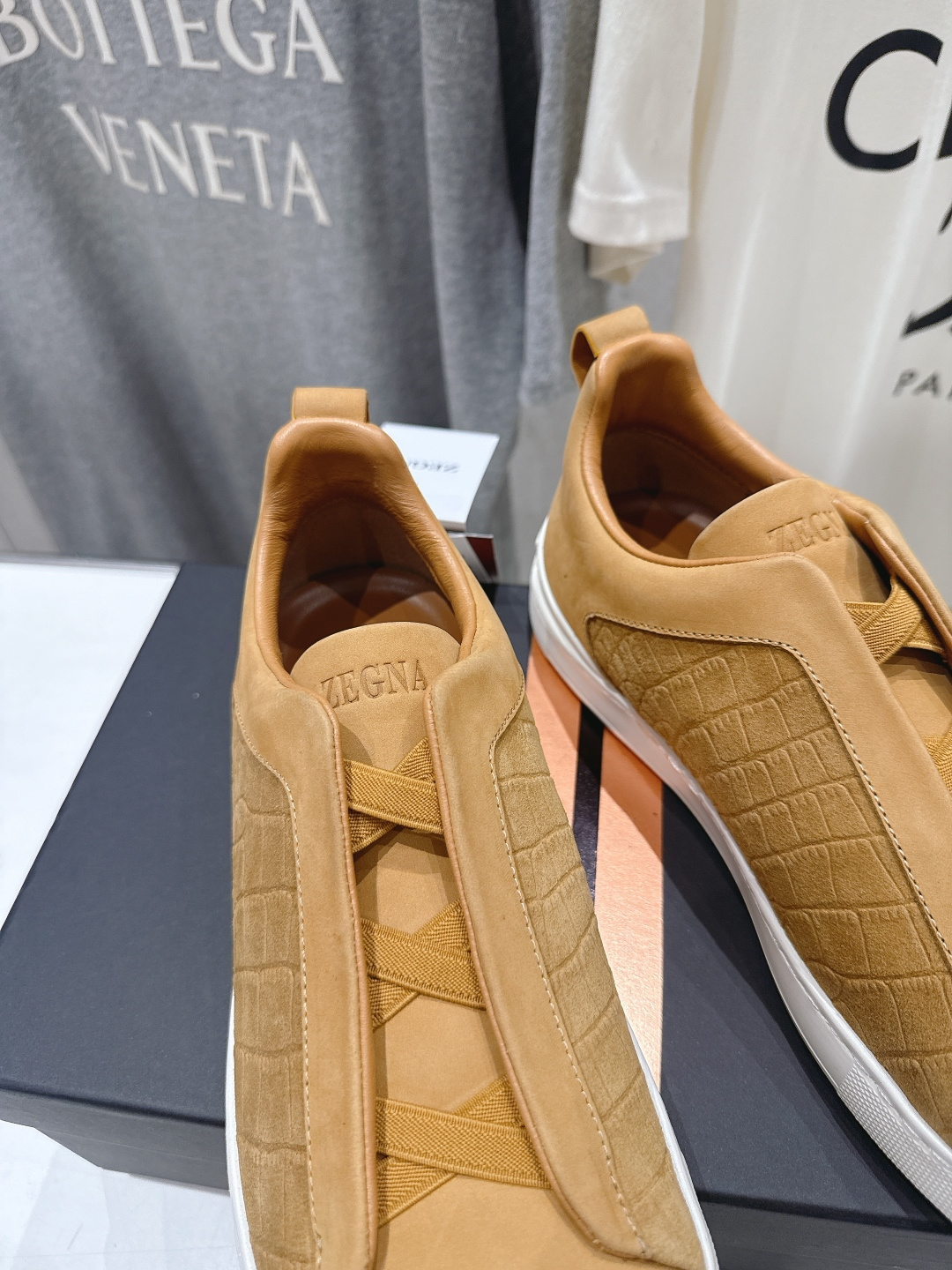 顶级版本 Zegna杰尼亚 2026ss春夏季新品男款奢华一脚蹬小白鞋休闲鞋Triple Stitch 