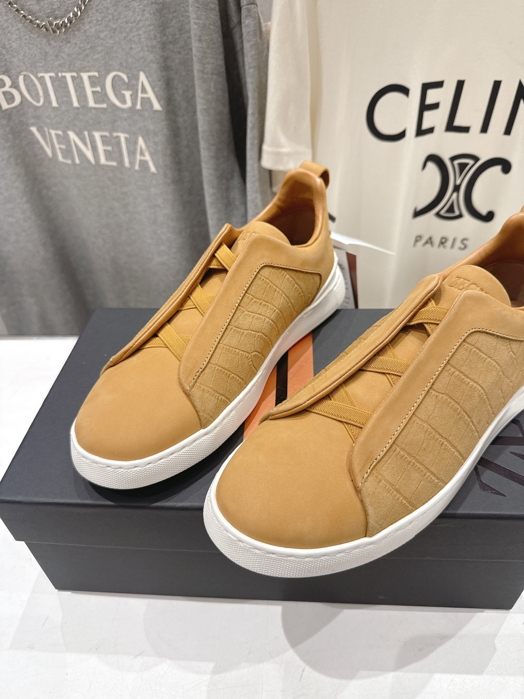 顶级版本 Zegna杰尼亚 2026ss春夏季新品男款奢华一脚蹬小白鞋休闲鞋Triple Stitch 