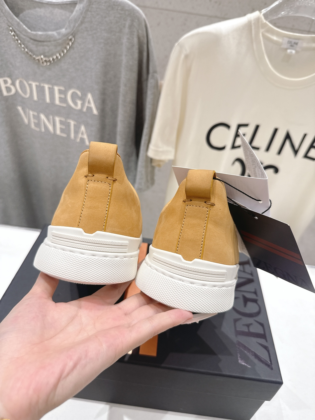 顶级版本 Zegna杰尼亚 2026ss春夏季新品男款奢华一脚蹬小白鞋休闲鞋Triple Stitch 