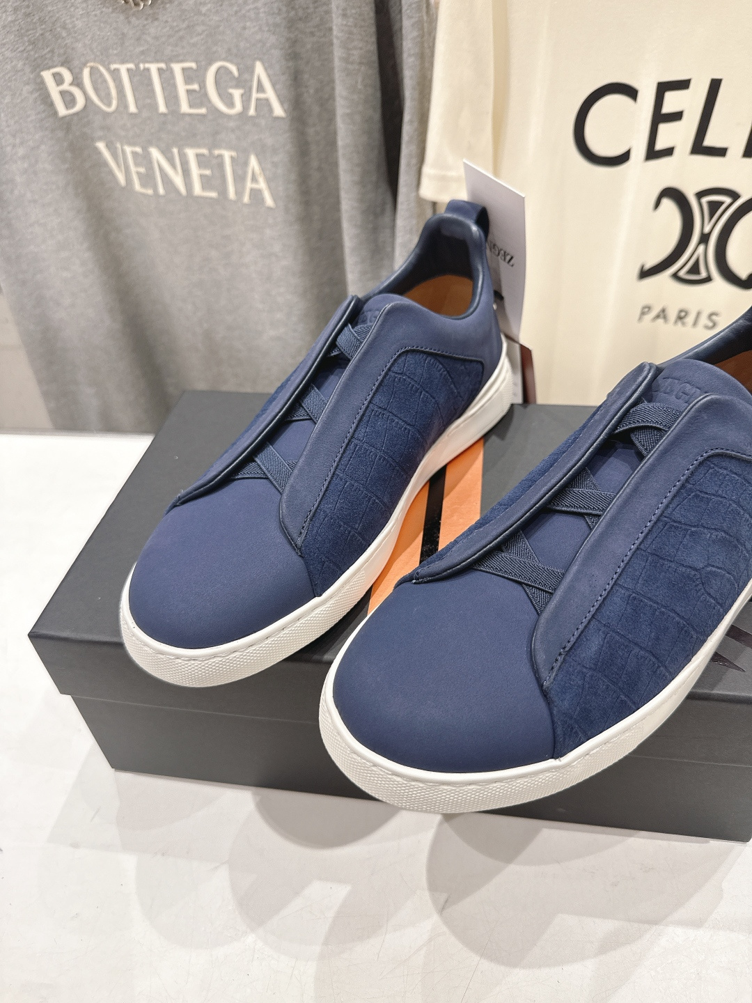 顶级版本 Zegna杰尼亚 2026ss春夏季新品男款奢华一脚蹬小白鞋休闲鞋Triple Stitch 