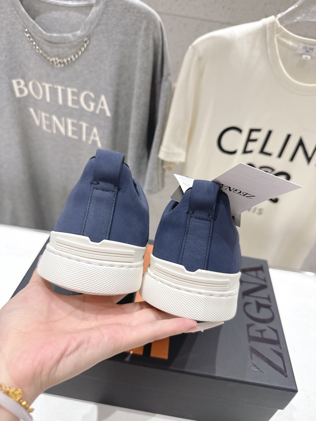 顶级版本 Zegna杰尼亚 2026ss春夏季新品男款奢华一脚蹬小白鞋休闲鞋Triple Stitch 