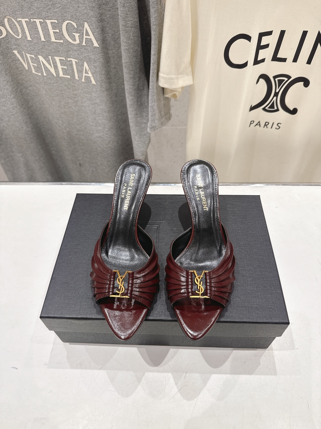 高版本出厂   「SAINT LAURENT*」F017 圣罗兰26ss夏季新款ysl 圣罗兰高跟拖鞋～