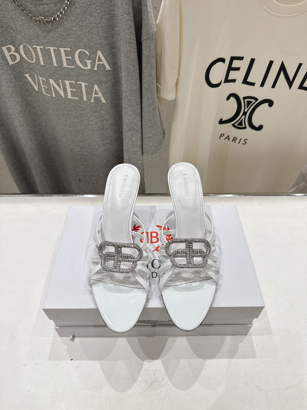 高版本出厂  BALENCIAG*巴黎世家F073 2026ss夏季新款双B字母扣高跟鞋拖鞋非常时髦一款
