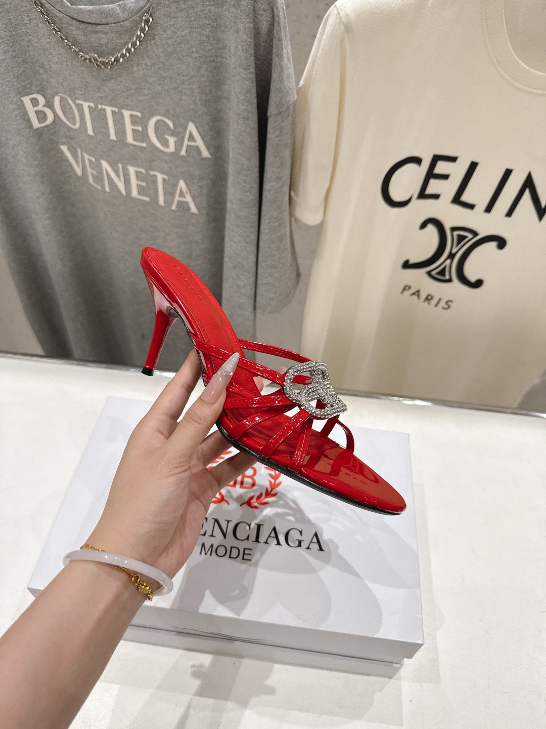 高版本出厂  BALENCIAG*巴黎世家F073 2026ss夏季新款双B字母扣高跟鞋拖鞋非常时髦一款