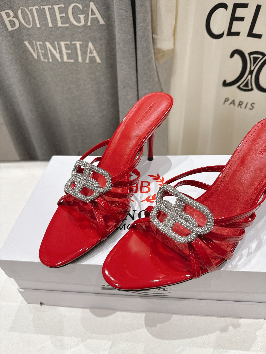 高版本出厂  BALENCIAG*巴黎世家F073 2026ss夏季新款双B字母扣高跟鞋拖鞋非常时髦一款