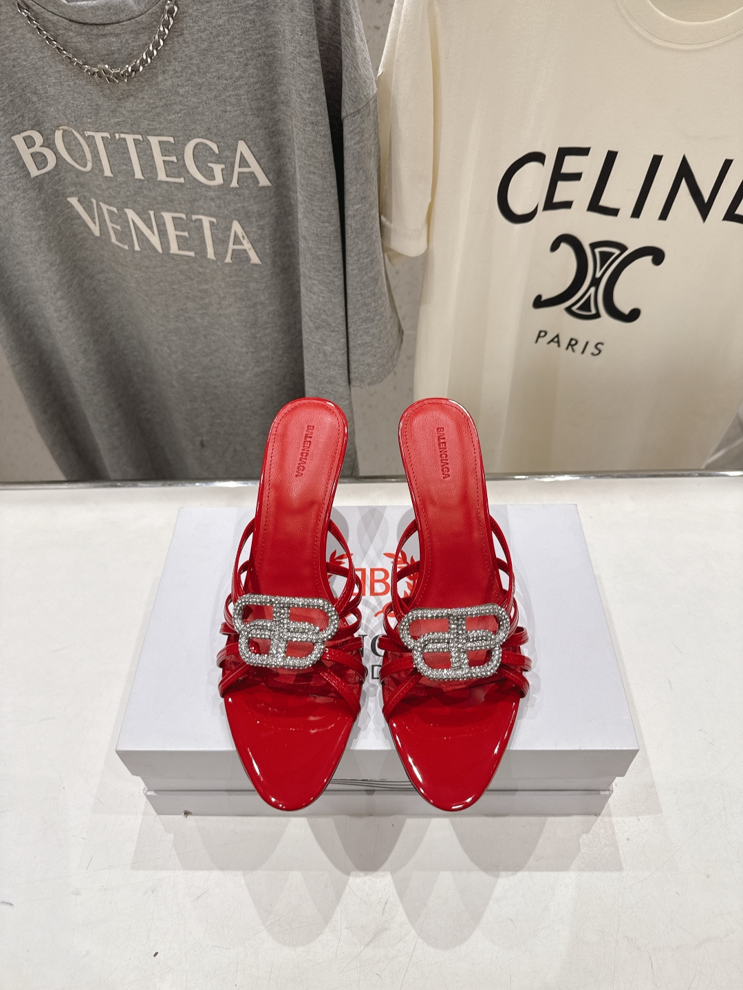 高版本出厂  BALENCIAG*巴黎世家F073 2026ss夏季新款双B字母扣高跟鞋拖鞋非常时髦一款