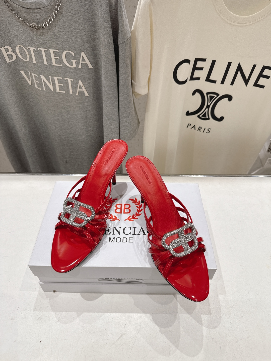 高版本出厂  BALENCIAG*巴黎世家F073 2026ss夏季新款双B字母扣高跟鞋拖鞋非常时髦一款