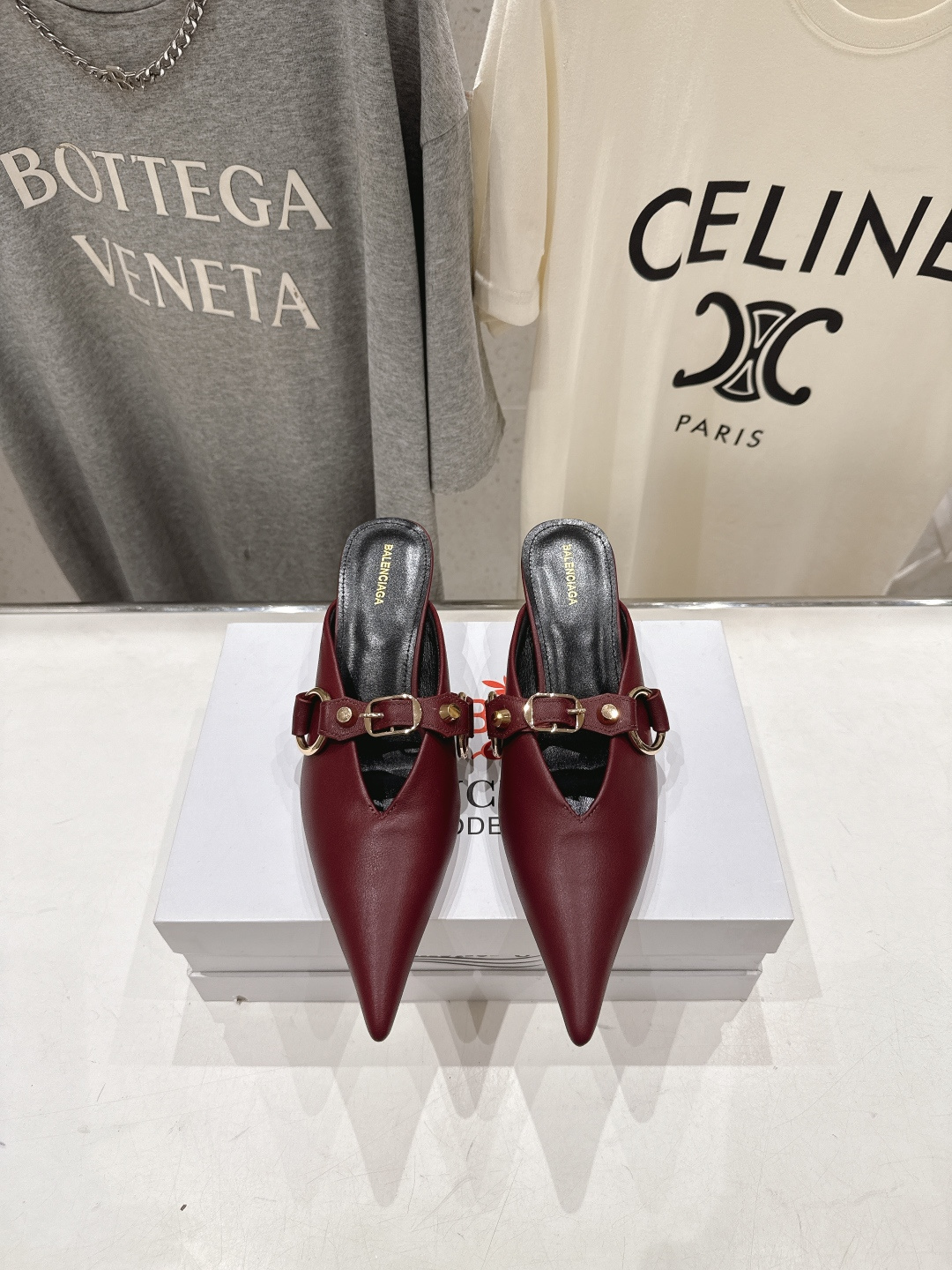 高版本出厂  BALENCIAG*巴黎世家F073 2026ss夏季新款尖头高跟鞋拖鞋非常舒服的高跟拖鞋