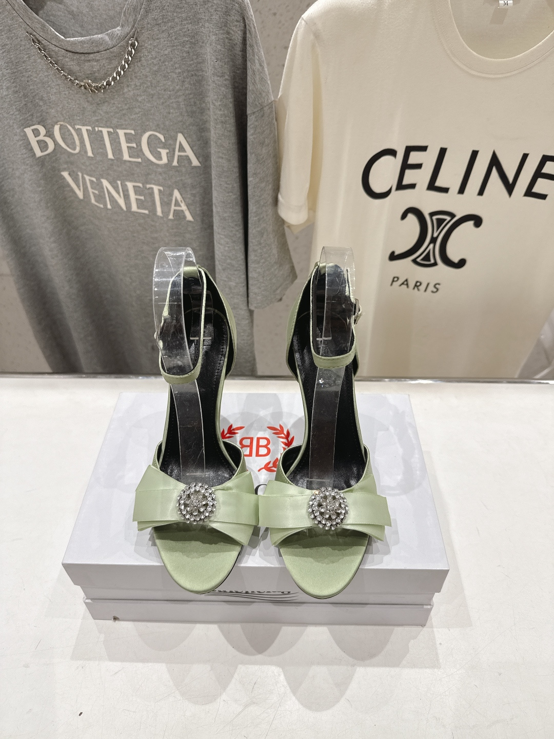 高版本出厂  BALENCIAG*巴黎世家F073 2026ss夏季新款水钻蝴蝶结鱼嘴高跟鞋凉鞋非常舒服