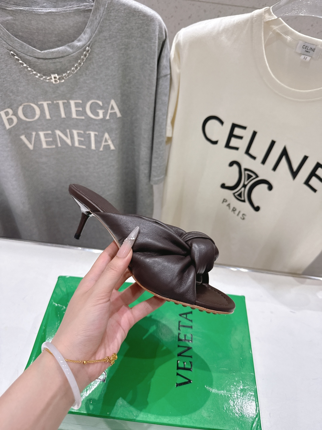 高版本出厂 Bottega Veneta/BV F065 2026ss夏季新款Parco Mule女士打