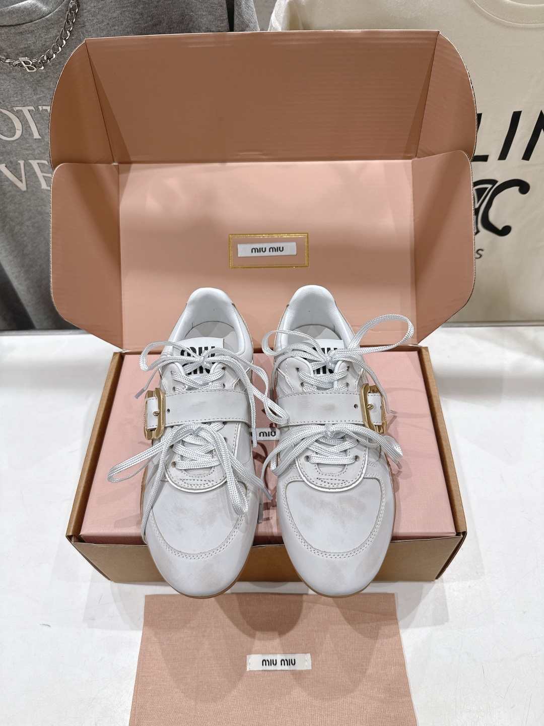 高版本出厂   miumiu 缪缪F051 Miu Miu x New Balance联名款白色休闲运动