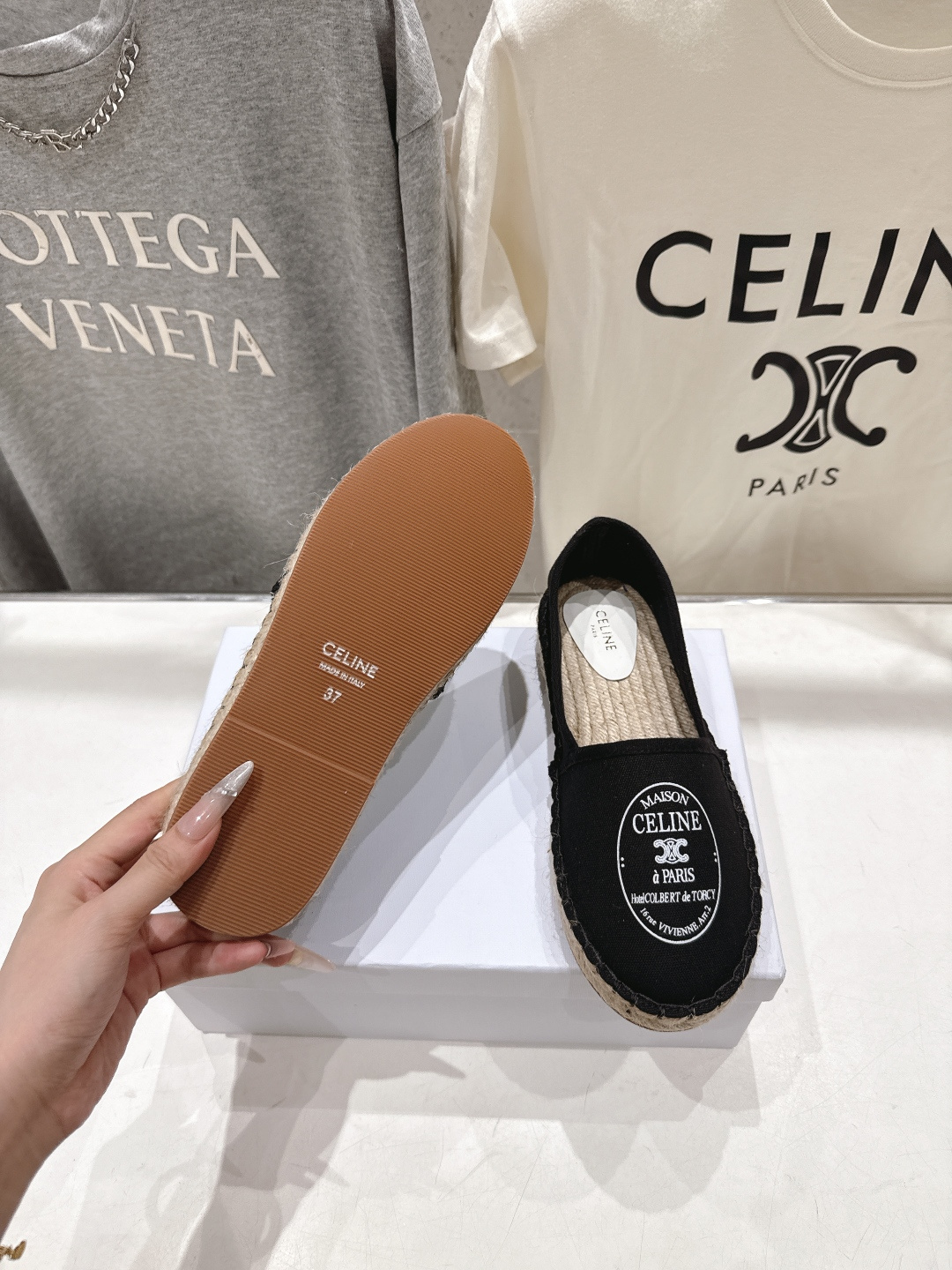 高版本出厂 Celine*塞琳F035 2026ss新款麻绳底渔夫鞋厚底系带休闲鞋帆布鞋，高级感十足鞋头