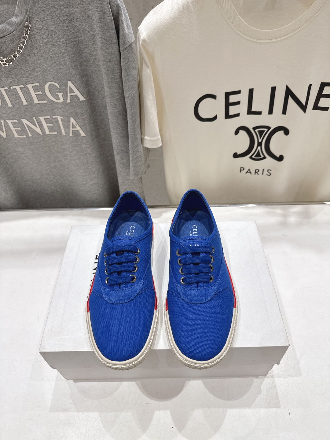 高版本出厂  Celine* 赛琳F035 2026ss走秀新款小白鞋帆布鞋休闲鞋，明星同款思琳明星同款