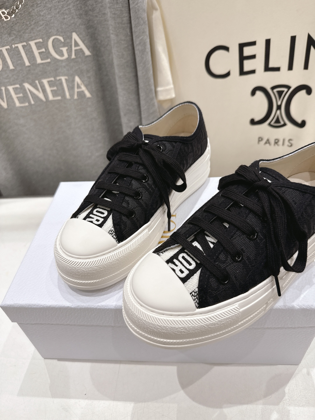高版本出厂 厚底  Dior* 迪奥D家Walk'n系列F019 老花 刺绣 厚底帆布鞋 休闲运动鞋原版