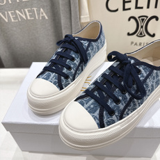 高版本出厂 厚底 Dior* 迪奥D家Walk'n系列F019 老花 刺绣 厚底帆布鞋 休闲运动鞋原版 高版本出厂 厚底 Dior* 迪奥D家Walk'n系列F019 老花 刺绣 厚底帆布鞋 休闲运动鞋原版