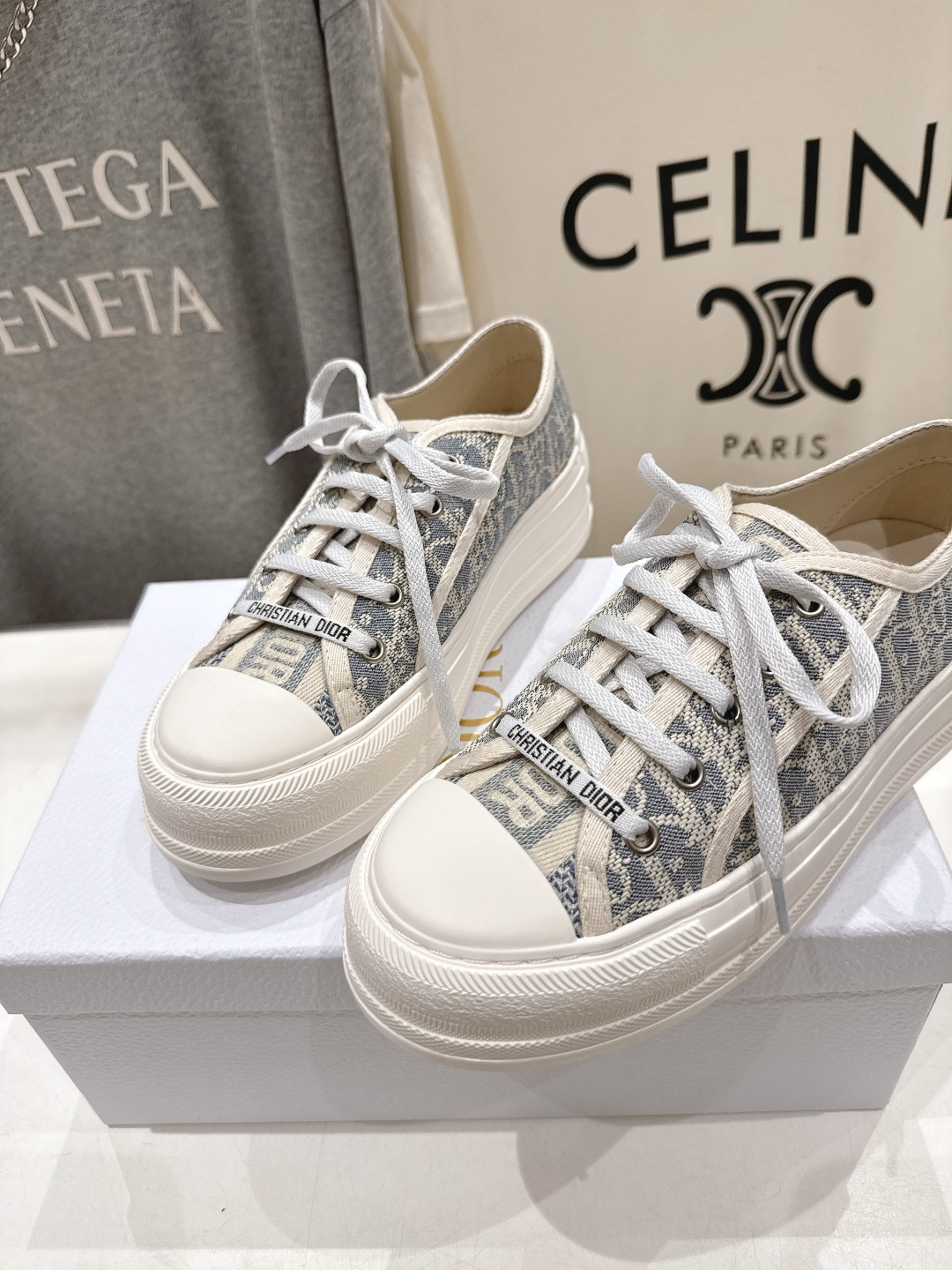 高版本出厂 厚底  Dior* 迪奥D家Walk'n系列F019 老花 刺绣 厚底帆布鞋 休闲运动鞋原版