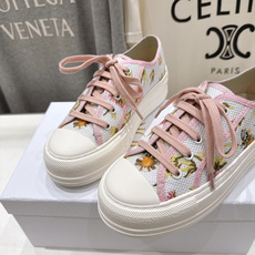 高版本出厂 厚底 Dior* 迪奥D家Walk'n系列F019 老花 刺绣 厚底帆布鞋 休闲运动鞋原版 高版本出厂 厚底 Dior* 迪奥D家Walk'n系列F019 老花 刺绣 厚底帆布鞋 休闲运动鞋原版
