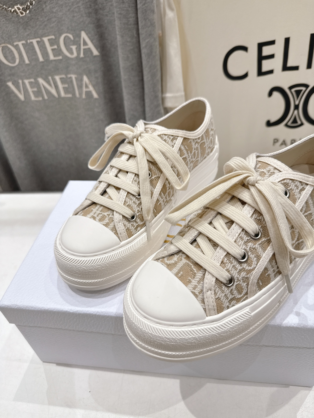 高版本出厂 厚底  Dior* 迪奥D家Walk'n系列F019 老花 刺绣 厚底帆布鞋 休闲运动鞋原版