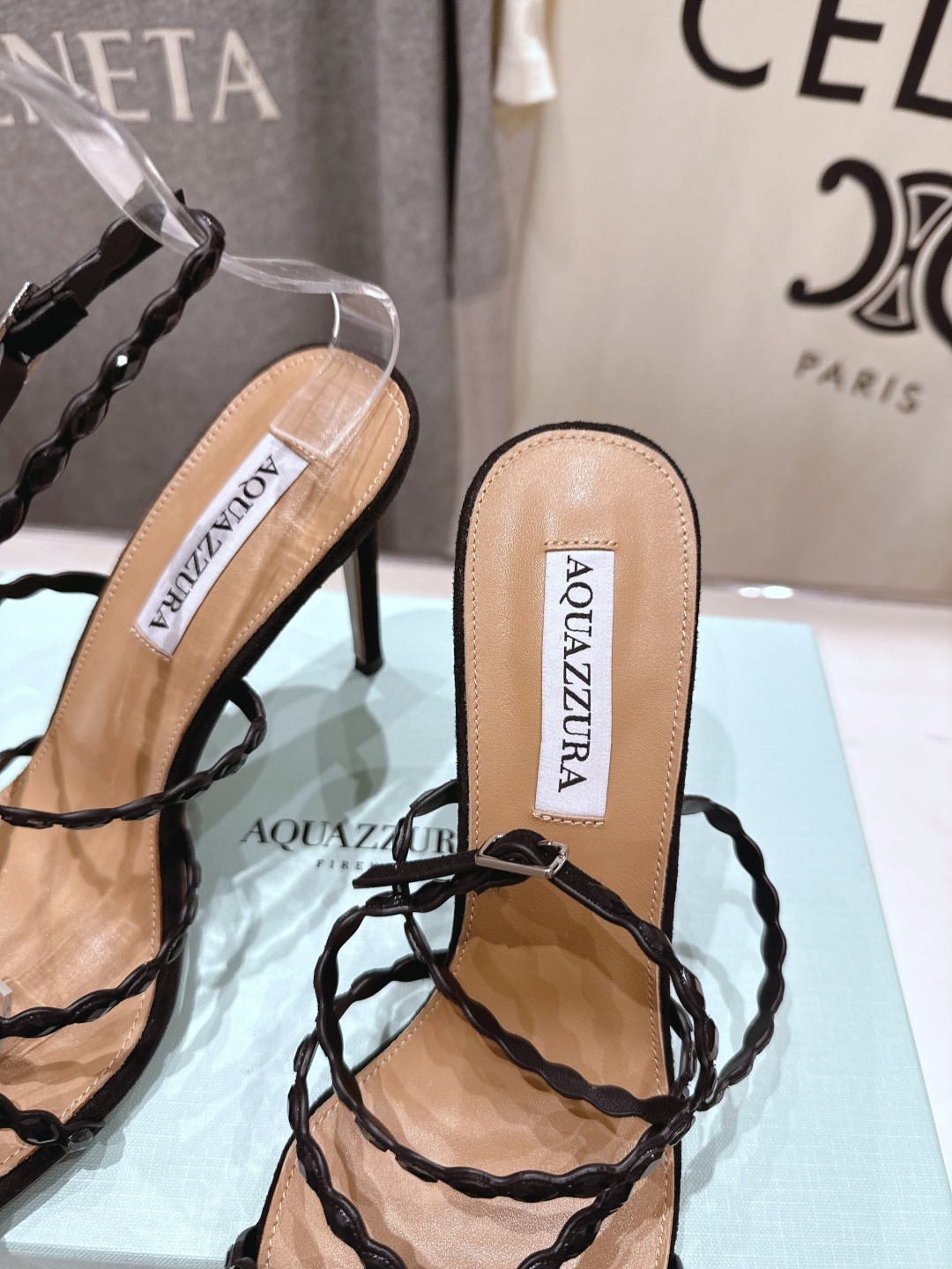 高版本出厂 「ᴀqᴜᴀᴢᴢᴜʀᴀ」AQUAZZURA/菠萝F072 2026ss夏季新款高跟水钻凉鞋__