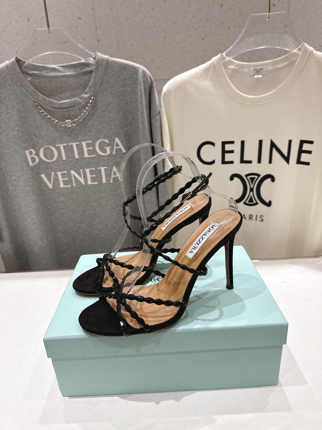 高版本出厂 「ᴀqᴜᴀᴢᴢᴜʀᴀ」AQUAZZURA/菠萝F072 2026ss夏季新款高跟水钻凉鞋__