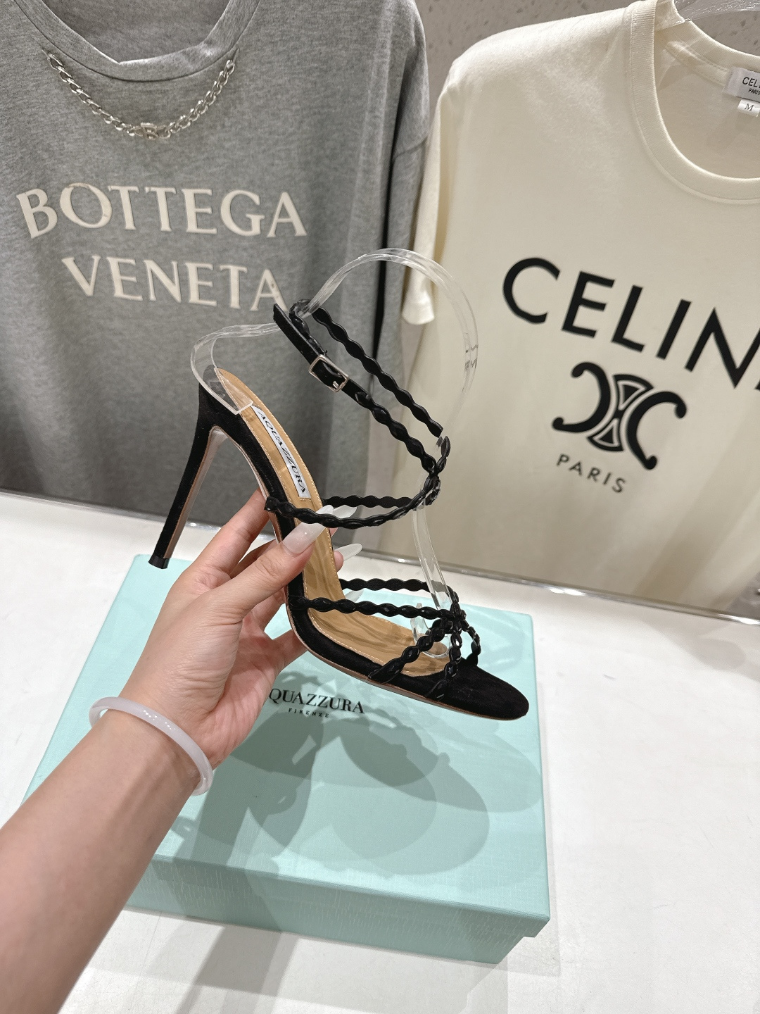 高版本出厂 「ᴀqᴜᴀᴢᴢᴜʀᴀ」AQUAZZURA/菠萝F072 2026ss夏季新款高跟水钻凉鞋__