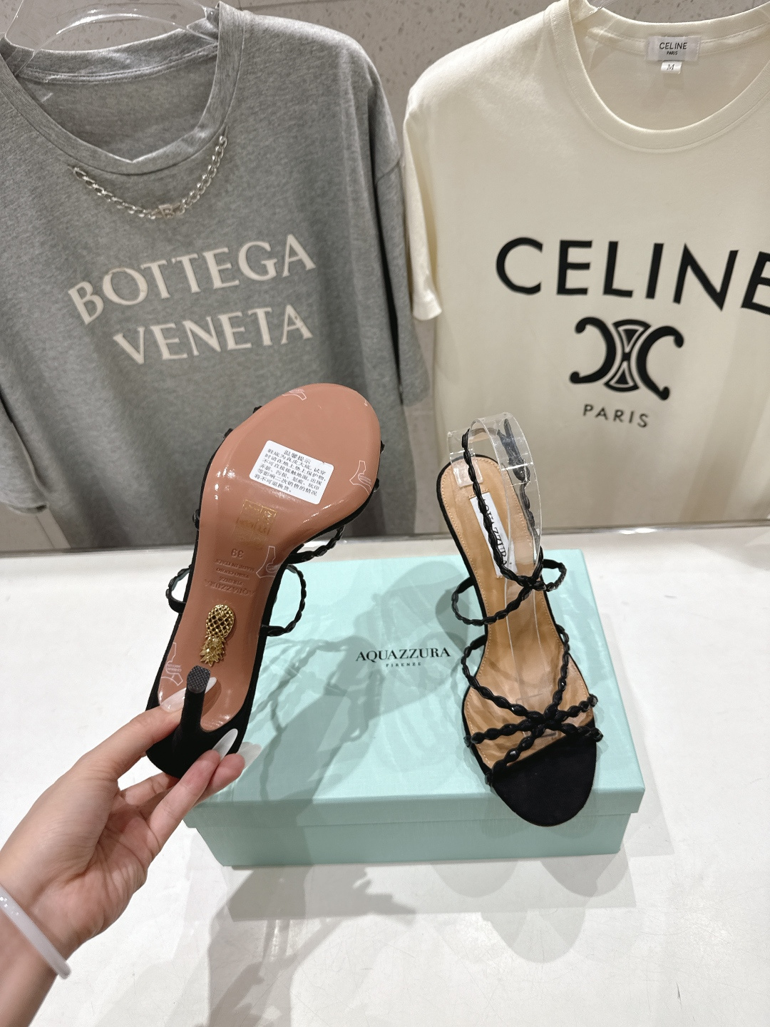 高版本出厂 「ᴀqᴜᴀᴢᴢᴜʀᴀ」AQUAZZURA/菠萝F072 2026ss夏季新款高跟水钻凉鞋__