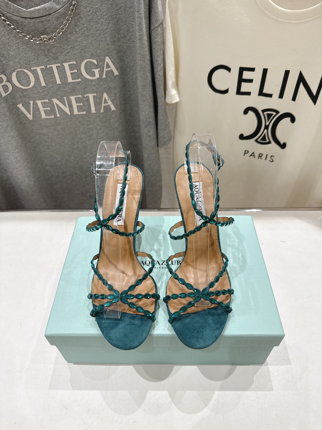 高版本出厂 「ᴀqᴜᴀᴢᴢᴜʀᴀ」AQUAZZURA/菠萝F072 2026ss夏季新款高跟水钻凉鞋__