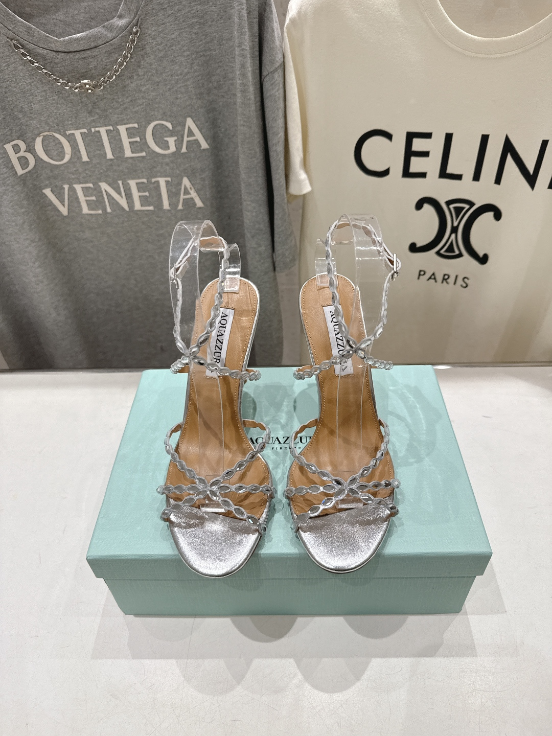 高版本出厂 「ᴀqᴜᴀᴢᴢᴜʀᴀ」AQUAZZURA/菠萝F072 2026ss夏季新款高跟水钻凉鞋__