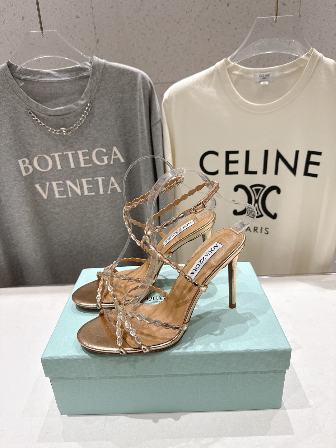 高版本出厂 「ᴀqᴜᴀᴢᴢᴜʀᴀ」AQUAZZURA/菠萝F072 2026ss夏季新款高跟水钻凉鞋__