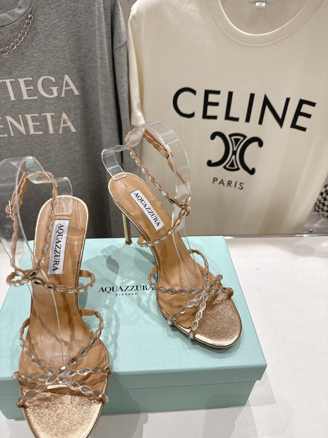 高版本出厂 「ᴀqᴜᴀᴢᴢᴜʀᴀ」AQUAZZURA/菠萝F072 2026ss夏季新款高跟水钻凉鞋__